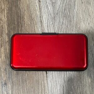 Elegant Extra Thick Aluminum Hard Case Card Holder Red